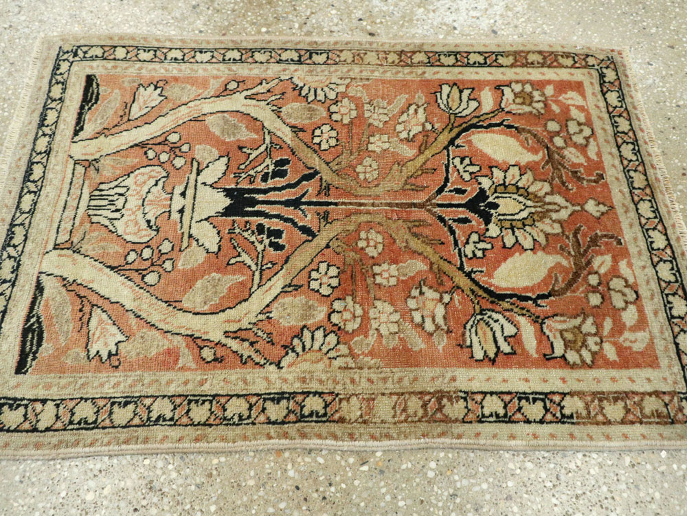 Antique Persian Tabriz Hagi Jalili Throw Rug, No.22096 - Staging