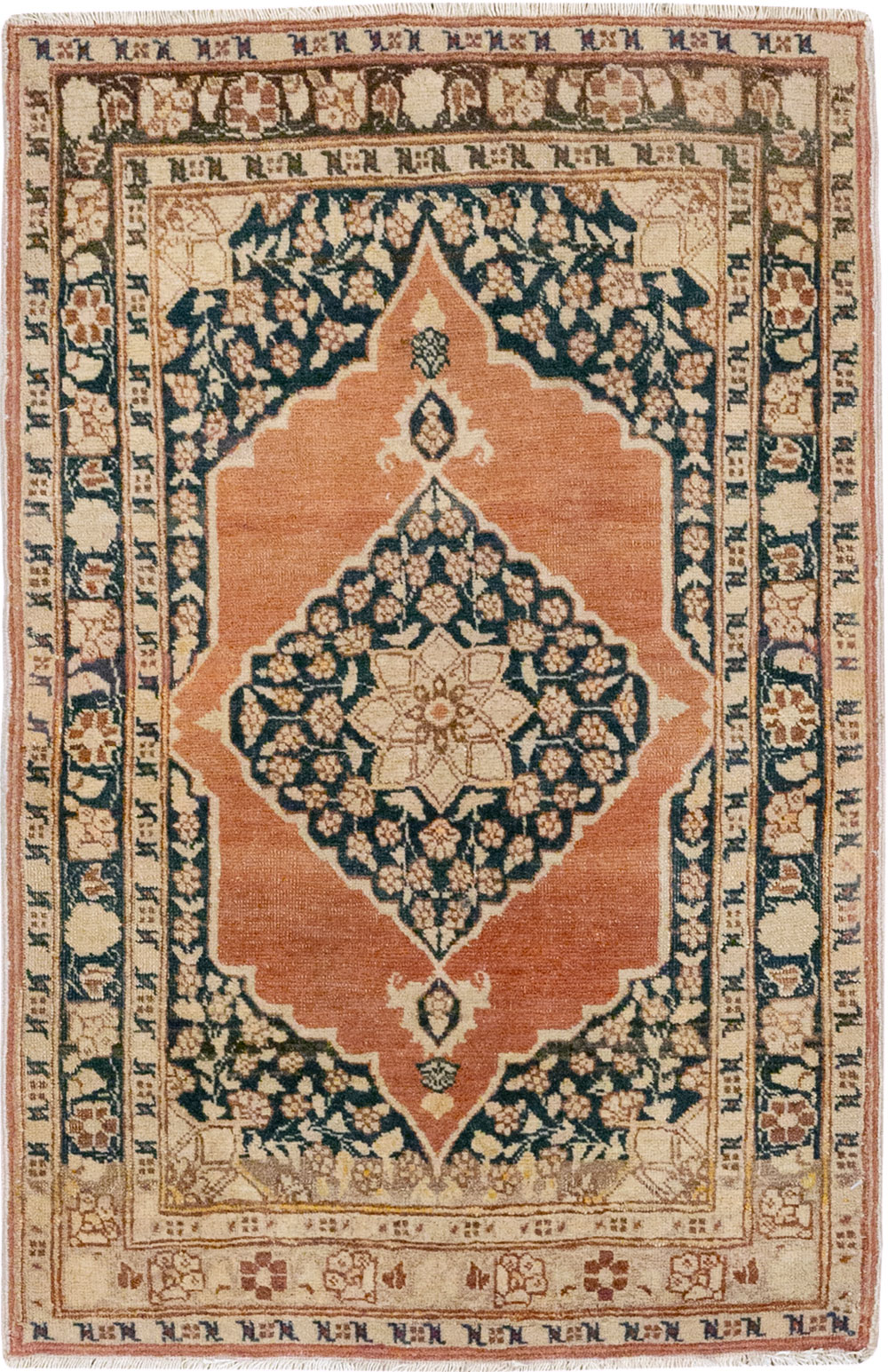 Antique Persian Tabriz Throw Rug, No.22097 - Staging