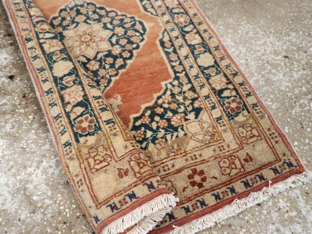 Antique Persian Tabriz Throw Rug, No.22097 - Staging