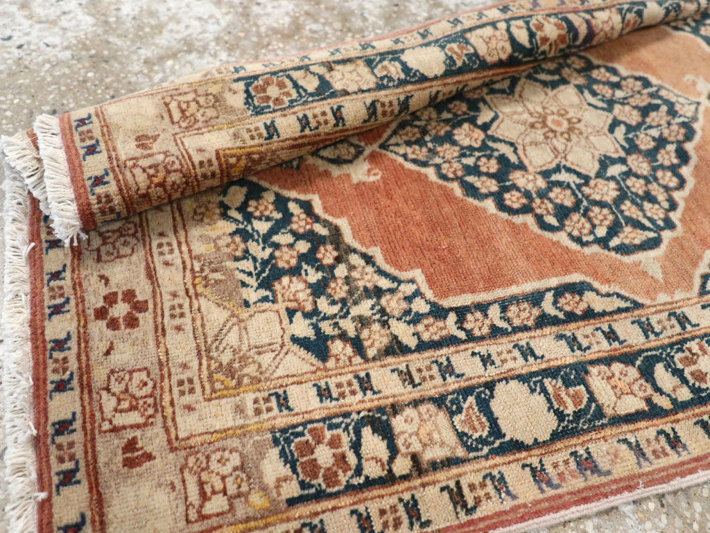 Antique Persian Tabriz Throw Rug, No.22097 - Staging