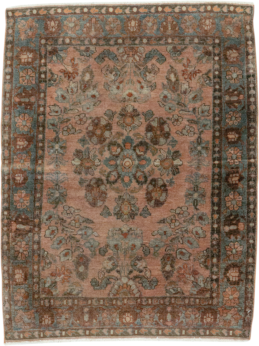 Antique Persian Sarouk Throw Rug, No.22136 - Staging