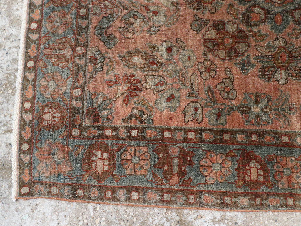 Antique Persian Sarouk Throw Rug, No.22136 - Staging