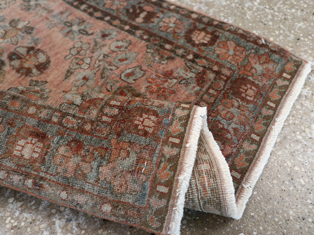 Antique Persian Sarouk Throw Rug, No.22136 - Staging