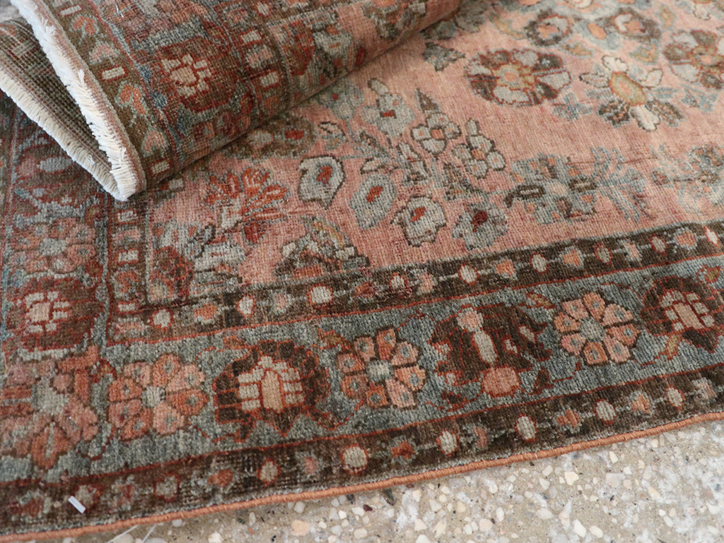 Antique Persian Sarouk Throw Rug, No.22136 - Staging