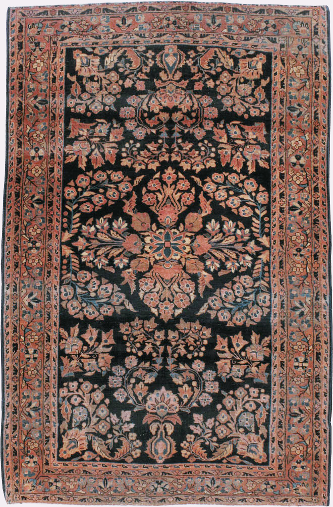 Vintage Persian Sarouk Rug, No.22161 - Staging