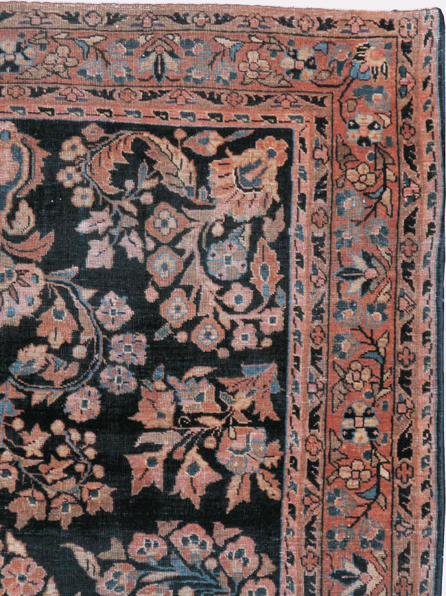 Vintage Persian Sarouk Rug, No.22161 - Staging