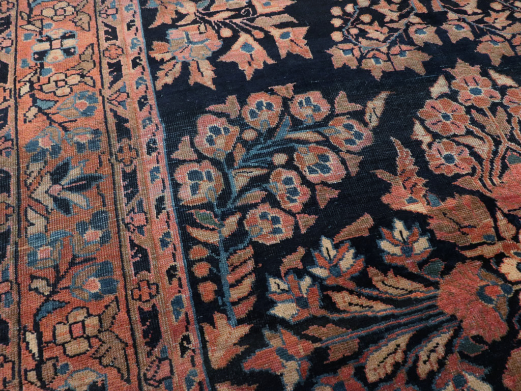 Vintage Persian Sarouk Rug, No.22161 - Staging