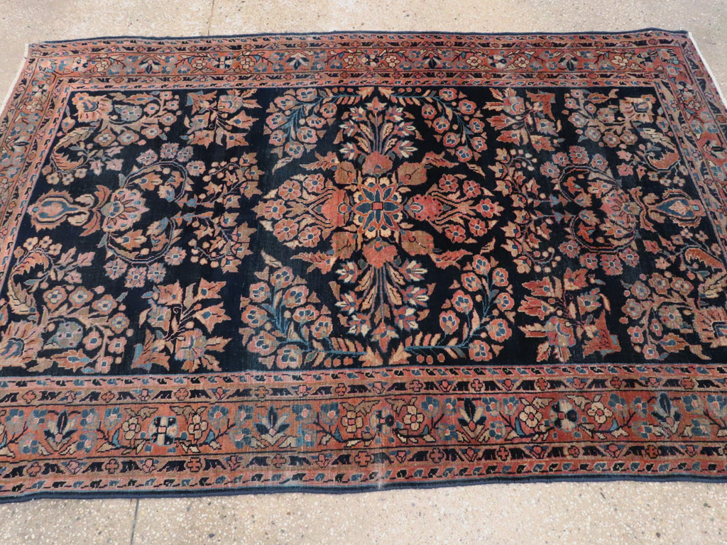Vintage Persian Sarouk Rug, No.22161 - Staging