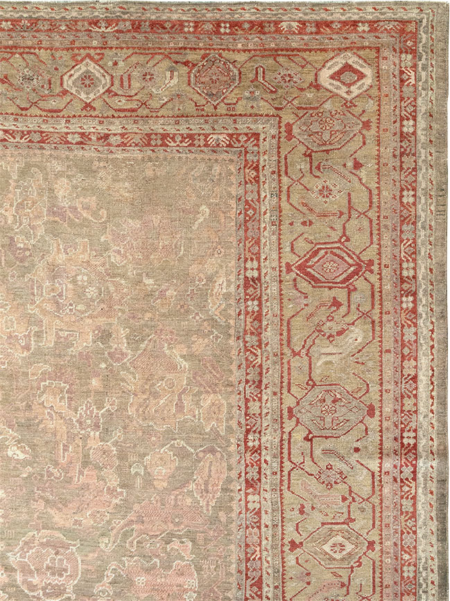 Antique Turkish Oushak Carpet, No.22167 - Staging