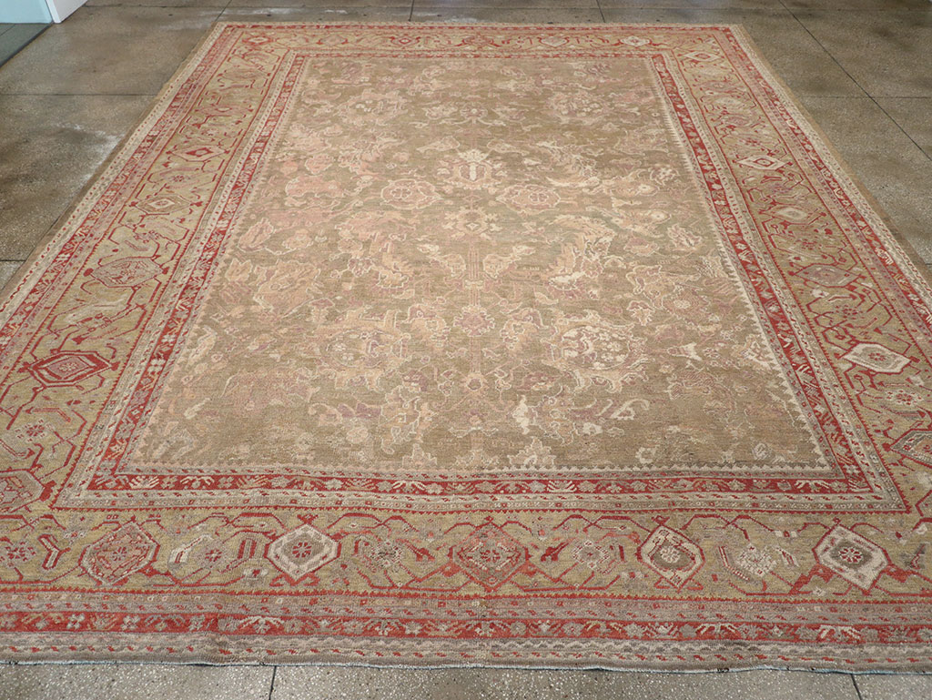 Antique Turkish Oushak Carpet, No.22167 - Staging
