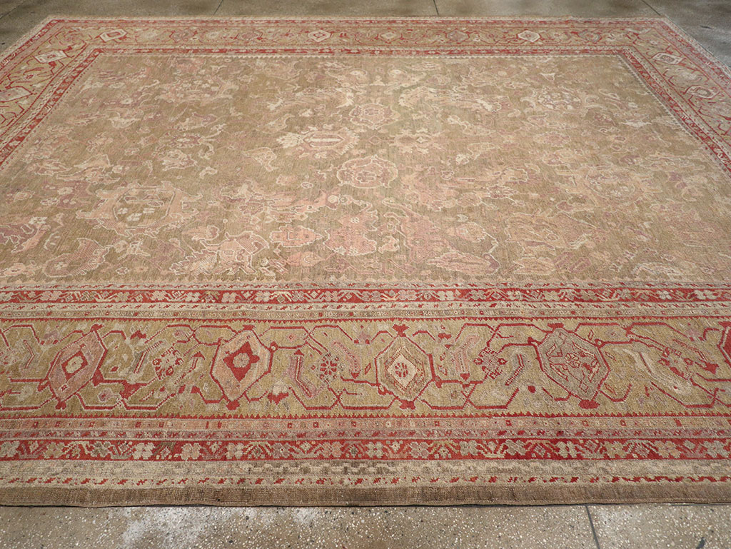 Antique Turkish Oushak Carpet, No.22167 - Staging