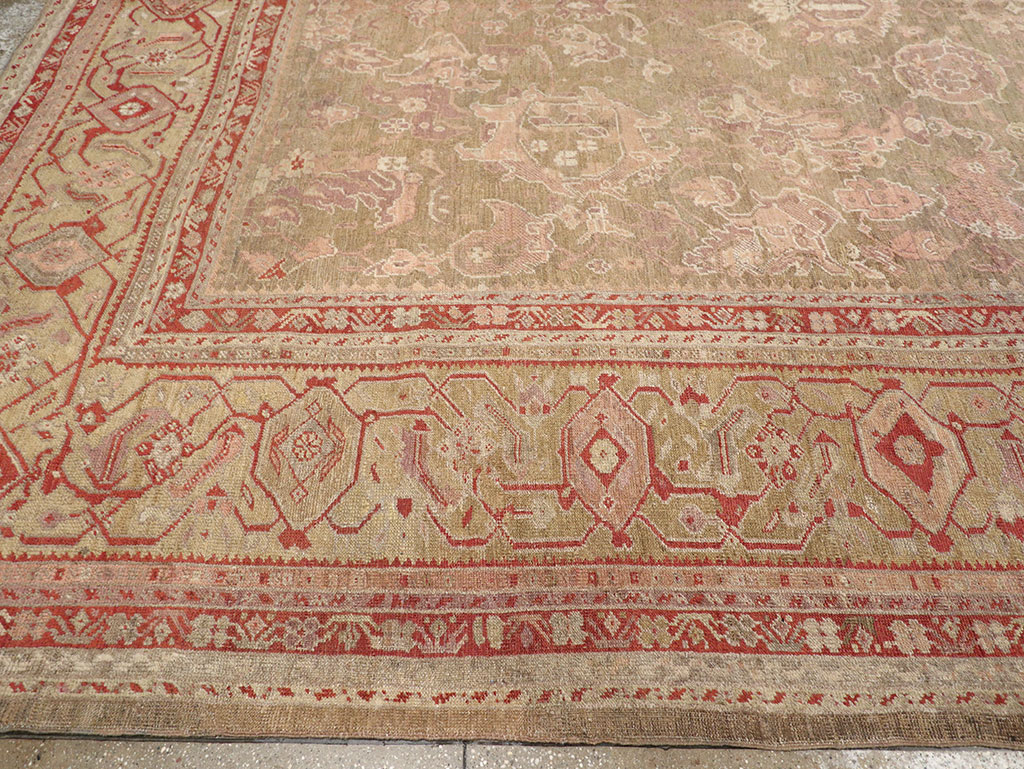 Antique Turkish Oushak Carpet, No.22167 - Staging