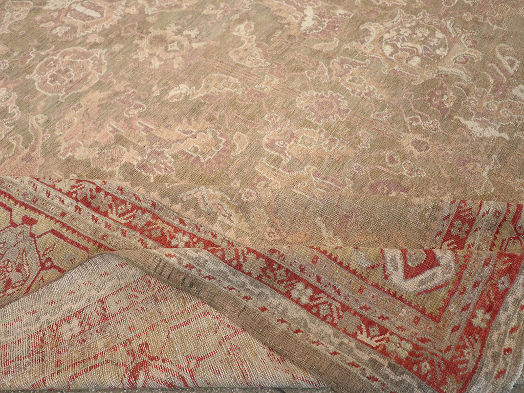 Antique Turkish Oushak Carpet, No.22167 - Staging