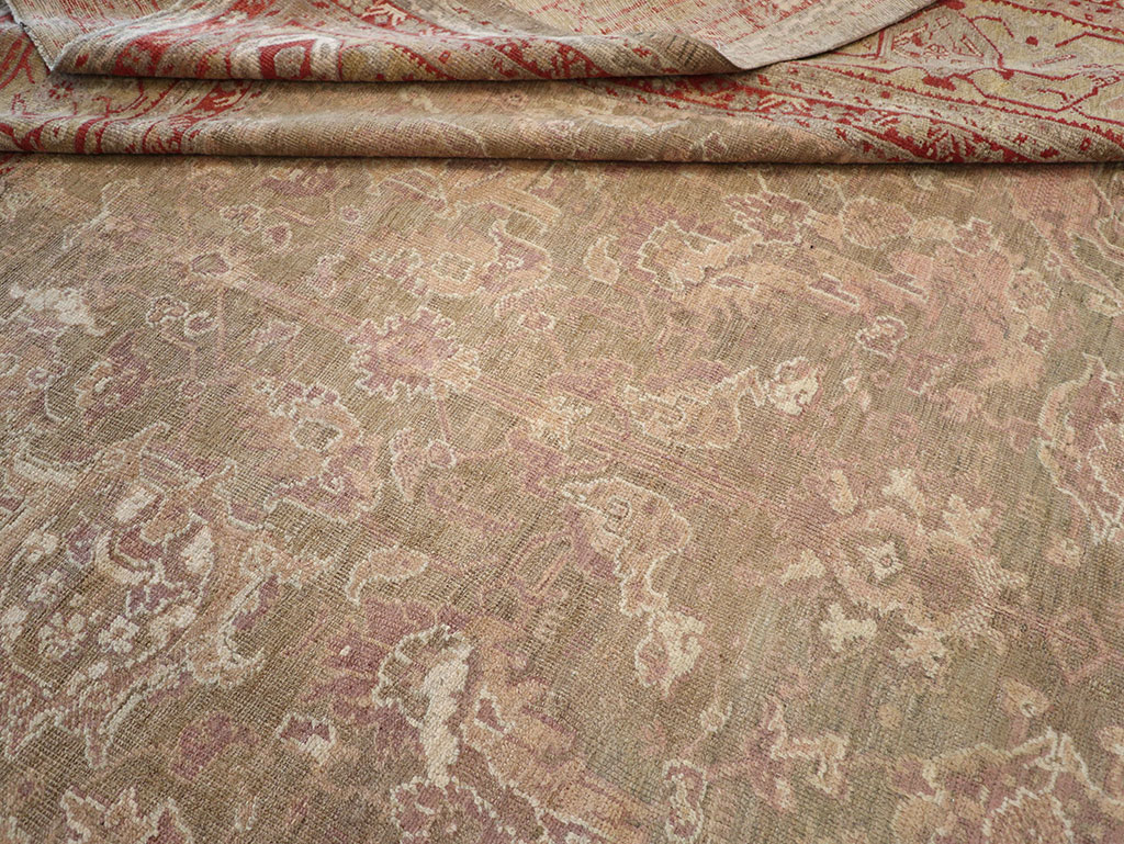 Antique Turkish Oushak Carpet, No.22167 - Staging