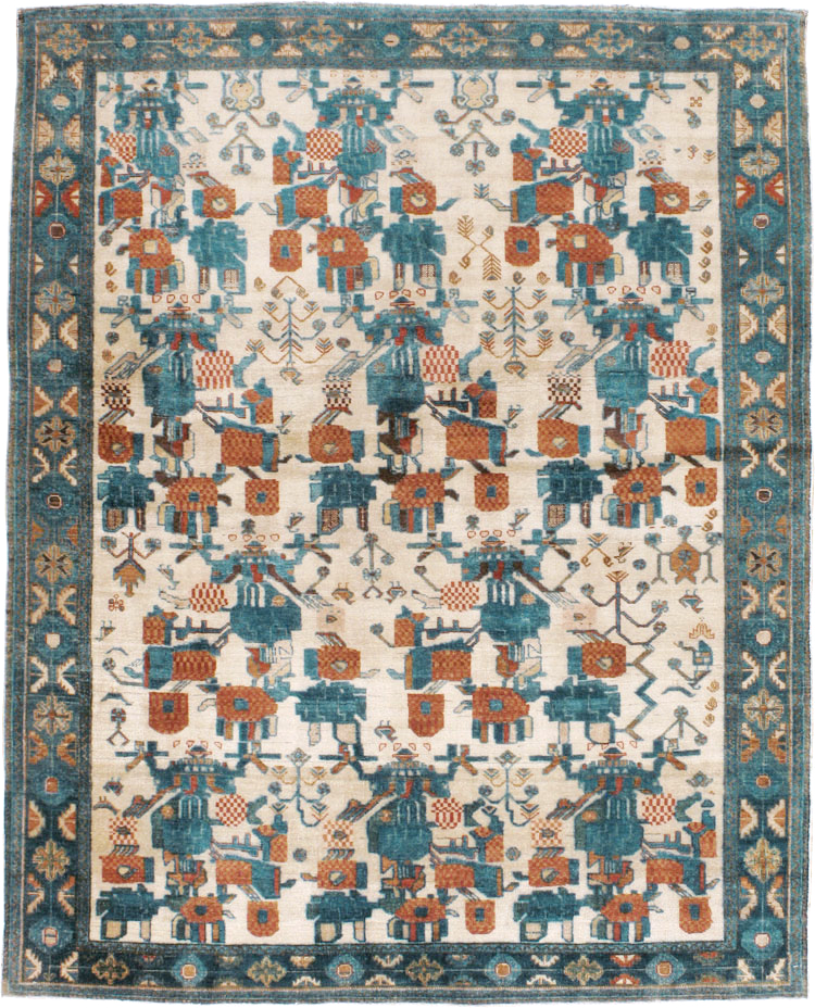 Vintage Persian Afshar Rug, No.22183 - Staging