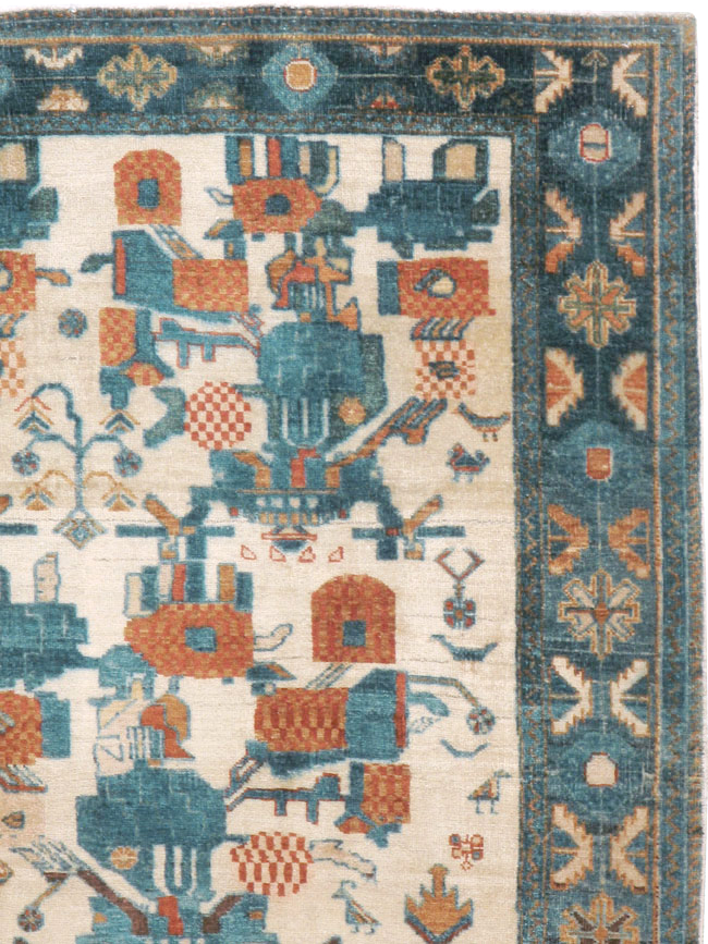 Vintage Persian Afshar Rug, No.22183 - Staging