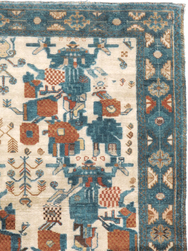 Vintage Persian Afshar Rug, No.22183 - Staging