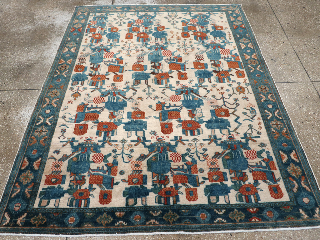 Vintage Persian Afshar Rug, No.22183 - Staging