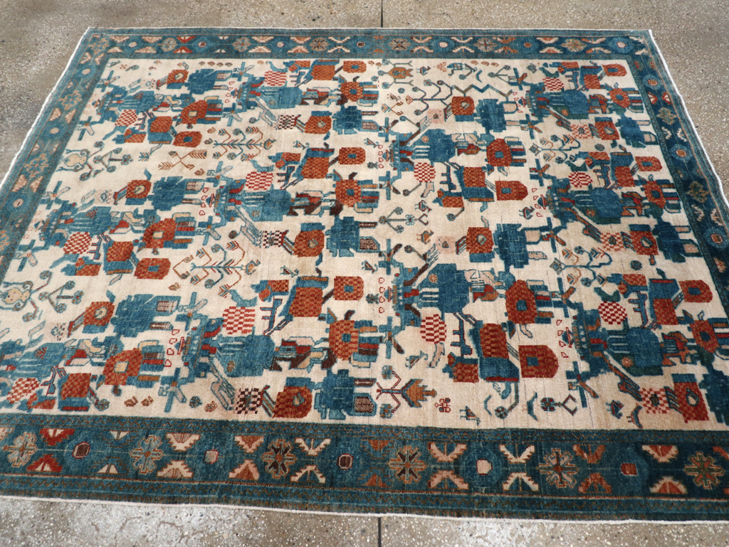 Vintage Persian Afshar Rug, No.22183 - Staging