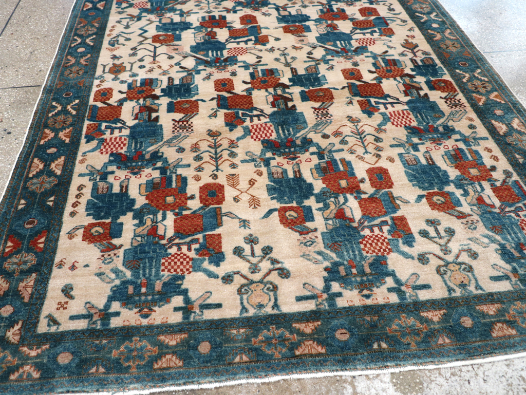 Vintage Persian Afshar Rug, No.22183 - Staging