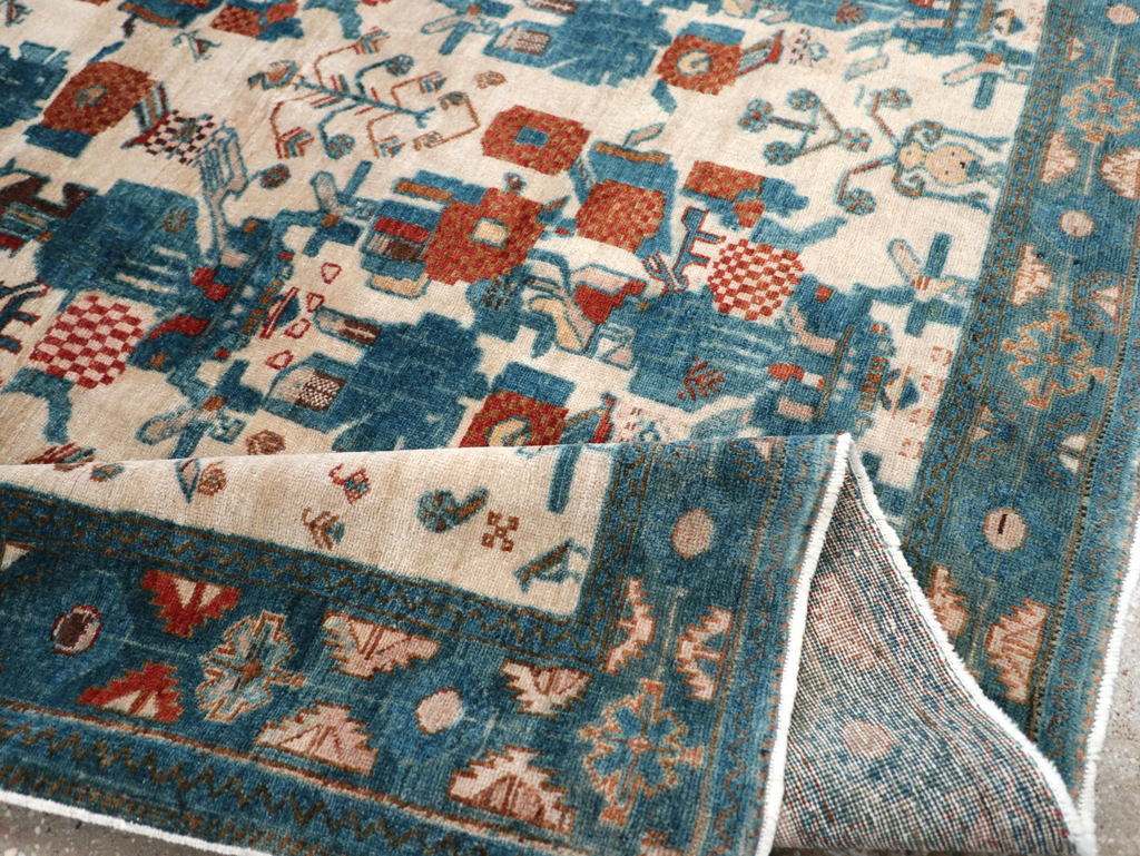 Vintage Persian Afshar Rug, No.22183 - Staging