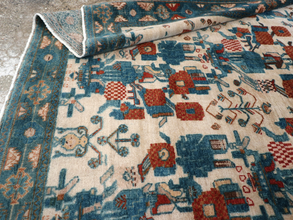 Vintage Persian Afshar Rug, No.22183 - Staging