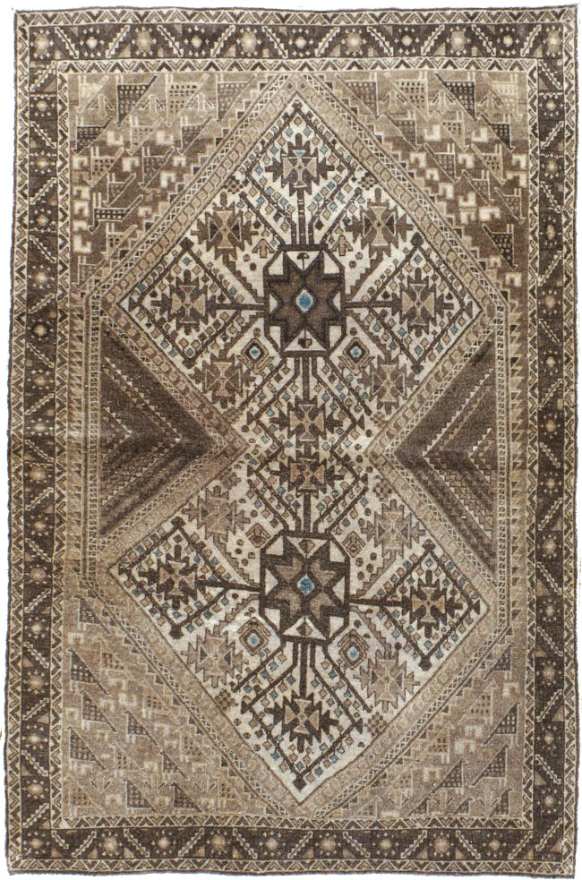 Vintage Persian Afshar Rug, No.22184 - Staging