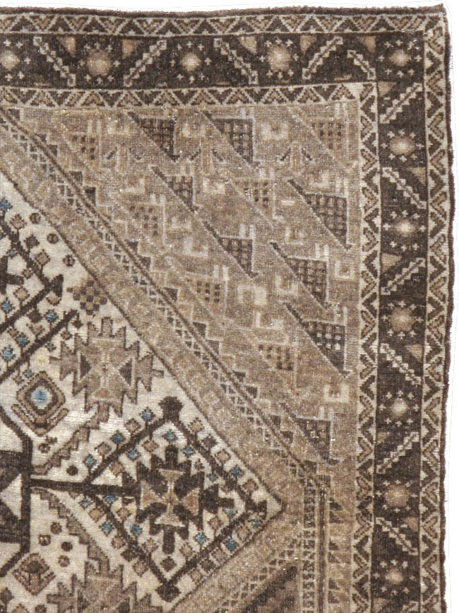 Vintage Persian Afshar Rug, No.22184 - Staging