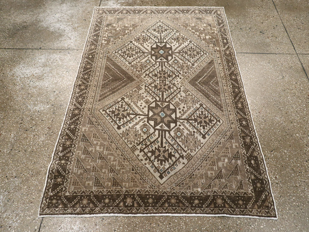 Vintage Persian Afshar Rug, No.22184 - Staging