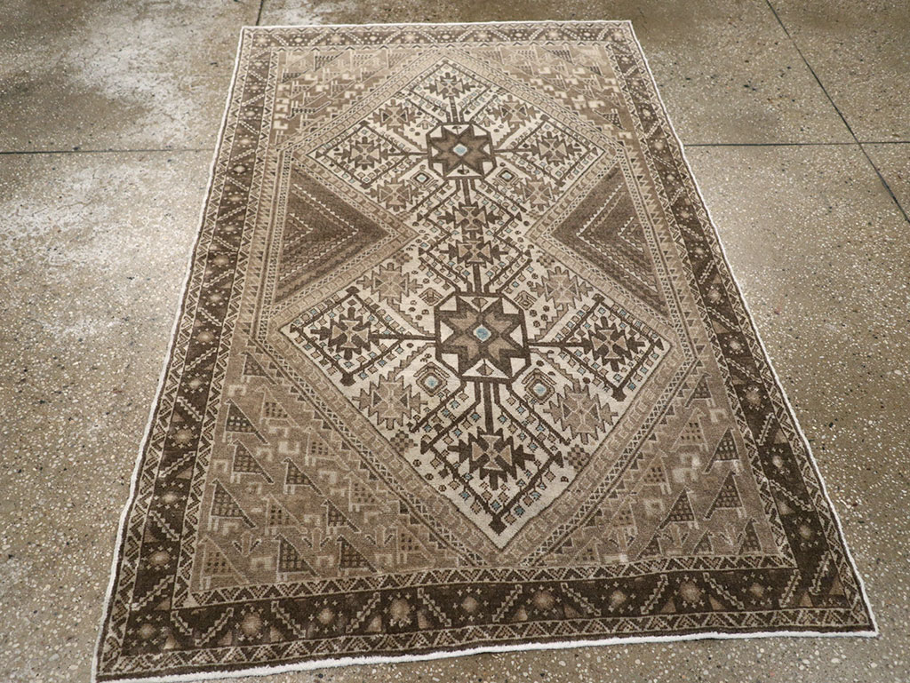 Vintage Persian Afshar Rug, No.22184 - Staging