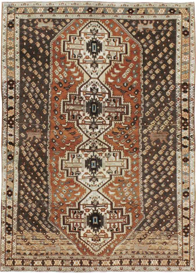 Vintage Persian Afshar Rug, No.22191 - Staging