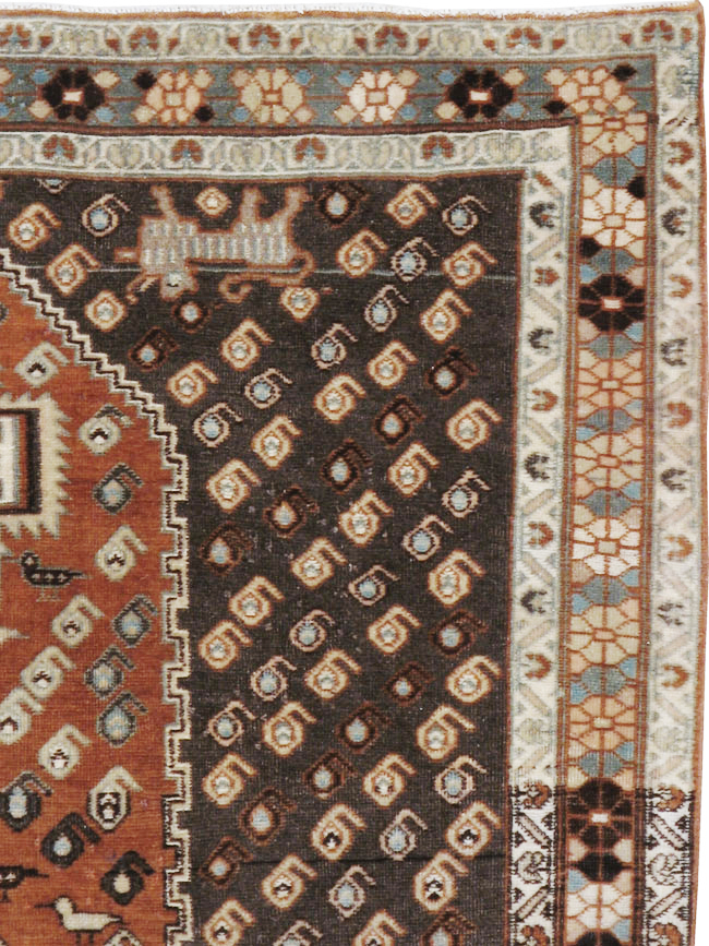 Vintage Persian Afshar Rug, No.22191 - Staging