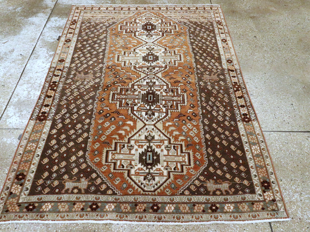 Vintage Persian Afshar Rug, No.22191 - Staging