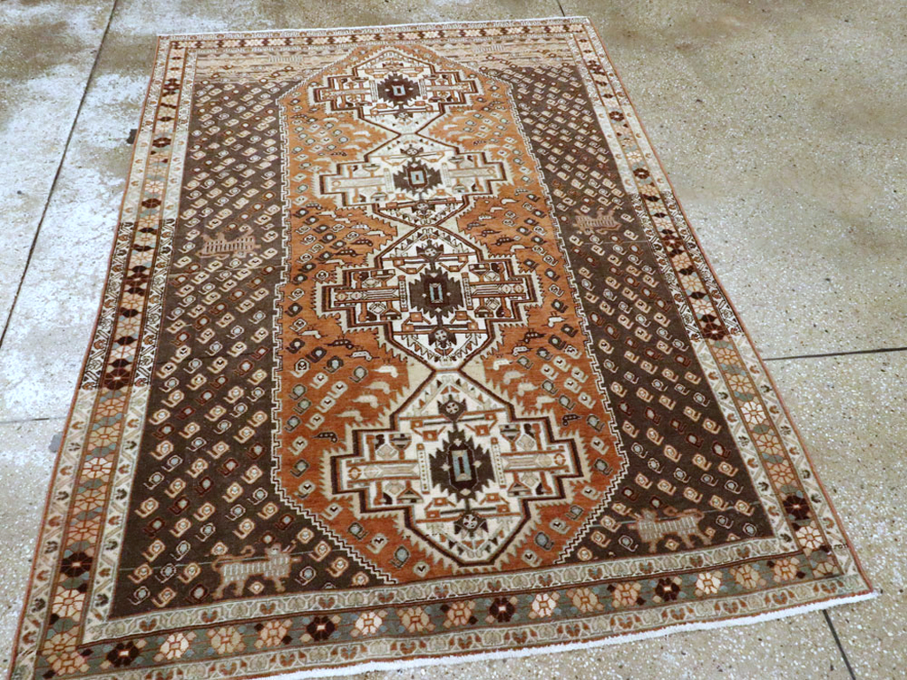 Vintage Persian Afshar Rug, No.22191 - Staging