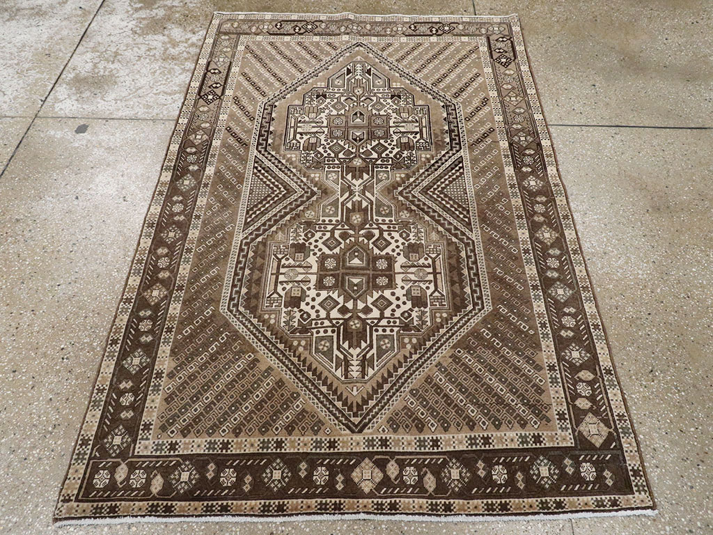 Vintage Persian Afshar Rug, No.22192 - Staging
