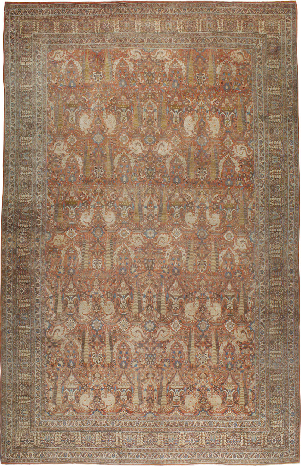 Antique Persian Tabriz Hagi Jalili Carpet, No.22278 - Staging