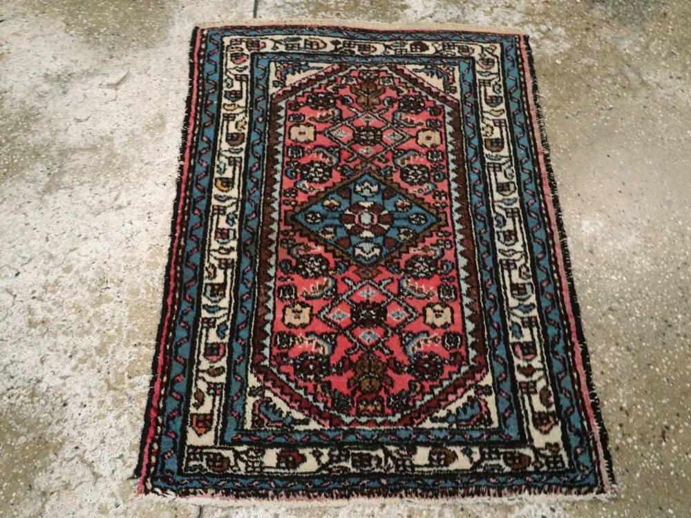 Vintage Persian Hamadan Rug, No.22284 - Staging