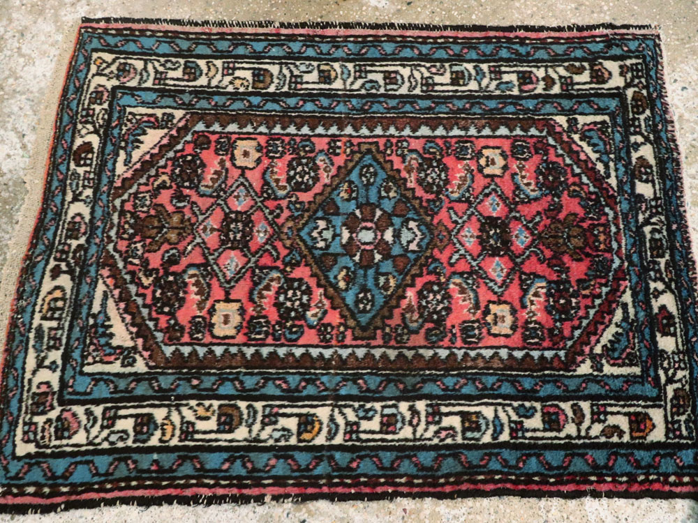 Vintage Persian Hamadan Rug, No.22284 - Staging