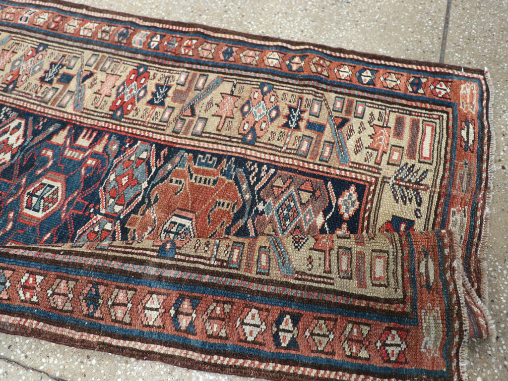 Antique Persian Kurdish Runner, No.22295 - Staging