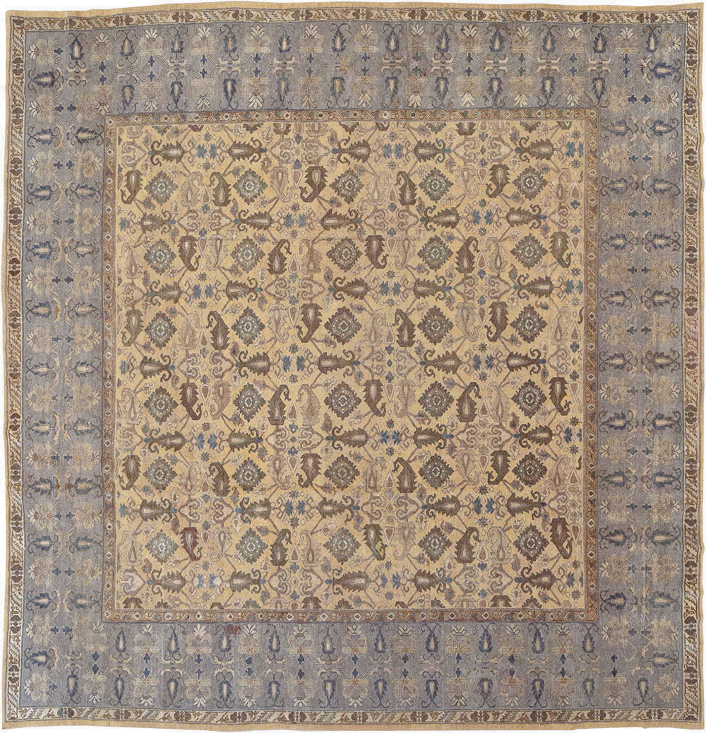 Antique Indian Lahore Large Square Room Size Carpet, No.22327 - Staging