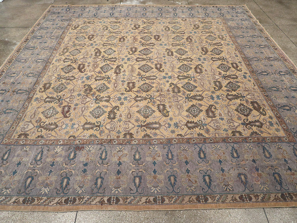 Antique Indian Lahore Large Square Room Size Carpet, No.22327 - Staging