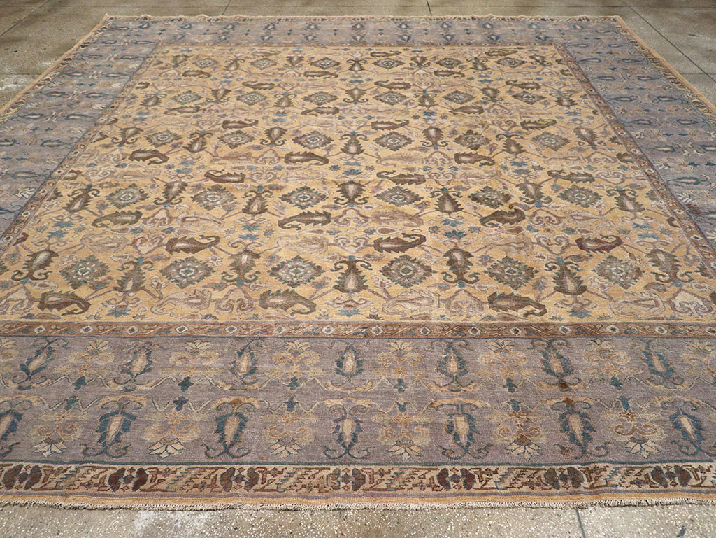 Antique Indian Lahore Large Square Room Size Carpet, No.22327 - Staging
