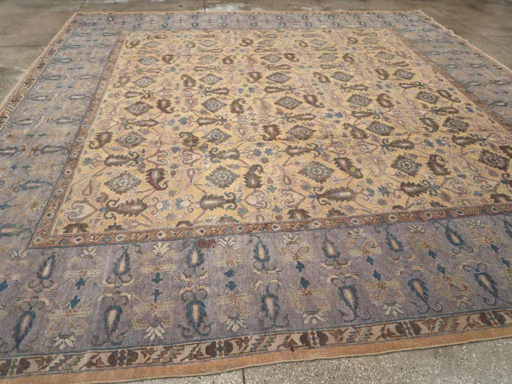 Antique Indian Lahore Large Square Room Size Carpet, No.22327 - Staging