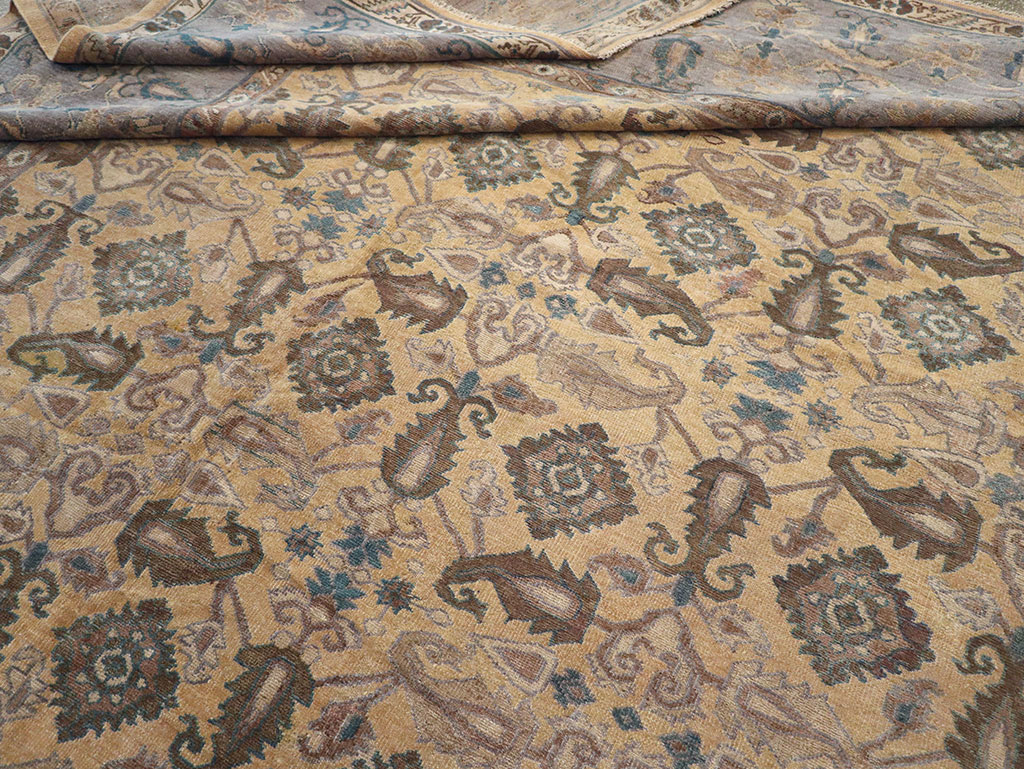 Antique Indian Lahore Large Square Room Size Carpet, No.22327 - Staging