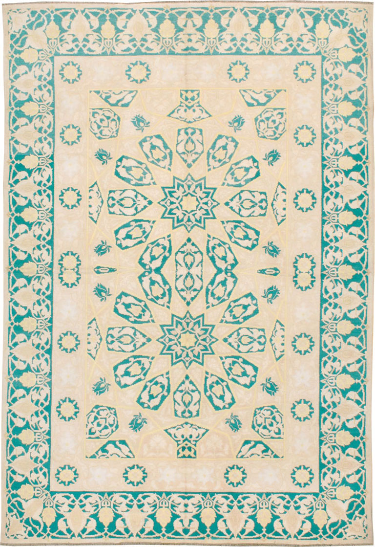 Vintage Indian Cotton Agra Carpet, No.22328 - Staging