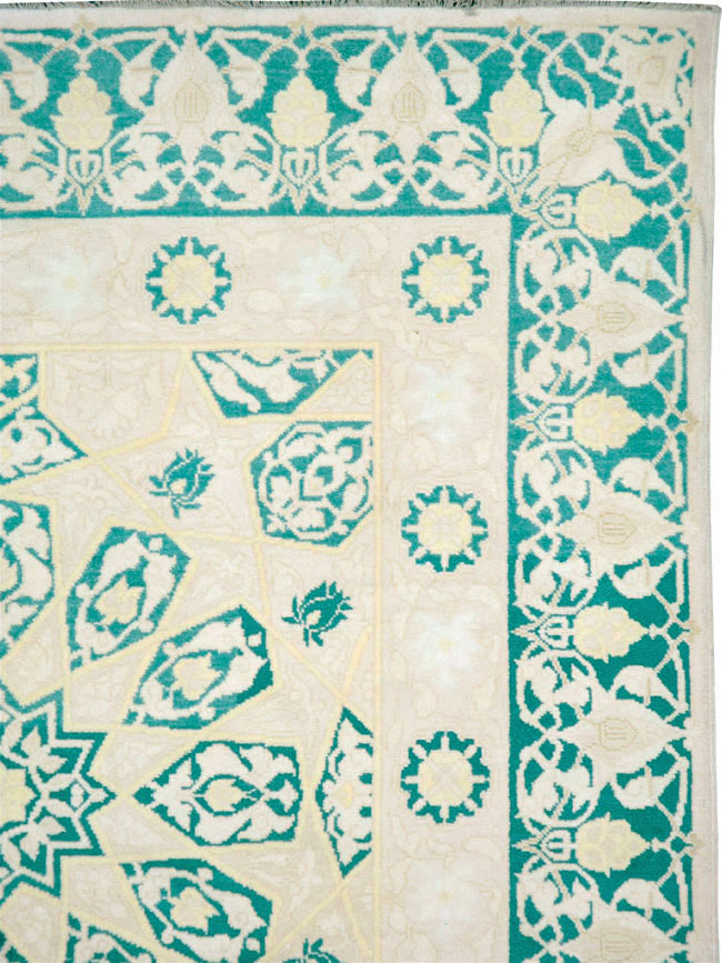 Vintage Indian Cotton Agra Carpet, No.22328 - Staging