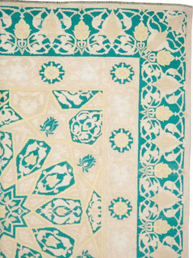 Vintage Indian Cotton Agra Carpet, No.22328 - Staging