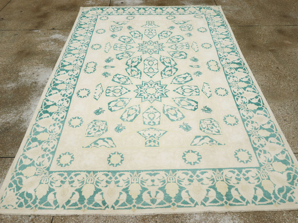 Vintage Indian Cotton Agra Carpet, No.22328 - Staging