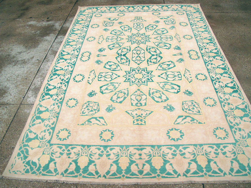 Vintage Indian Cotton Agra Carpet, No.22328 - Staging
