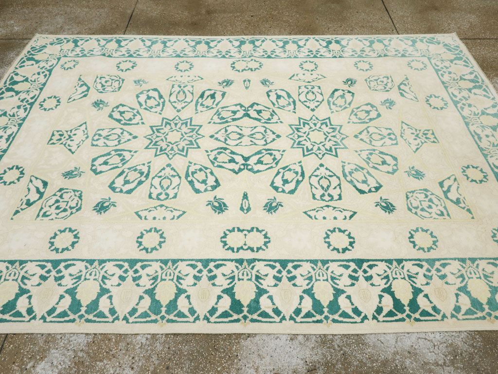Vintage Indian Cotton Agra Carpet, No.22328 - Staging